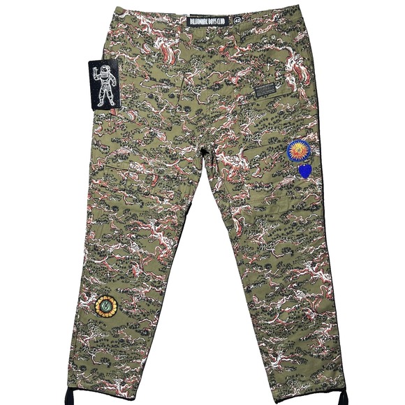 Billionaire Boys Club BB Inner Peace Pants Mens 42x33 Green Camo Cargo‎ Patches